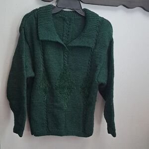 Chunky Soft Knit Elegant Green Women's Sweater